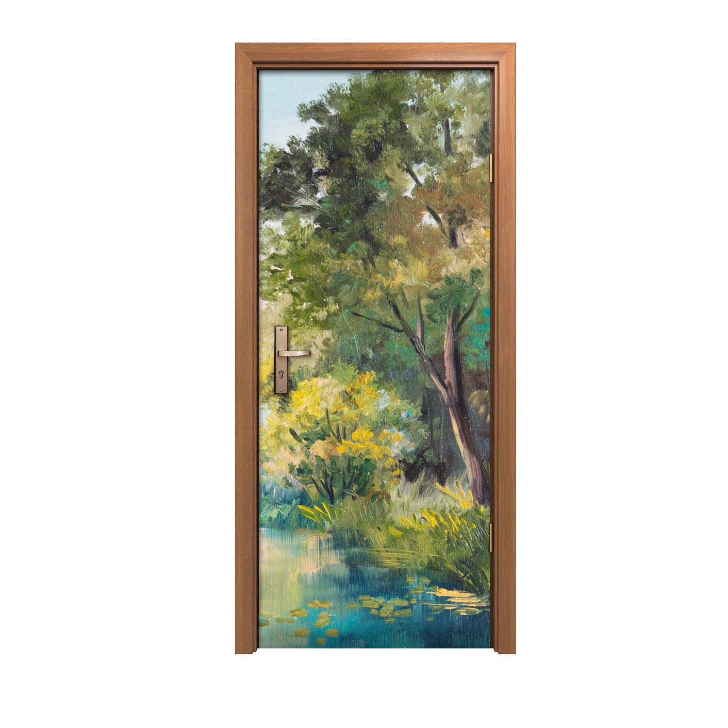 Autocollant de porte 90x200 décoration murale design d'intérieur forêt