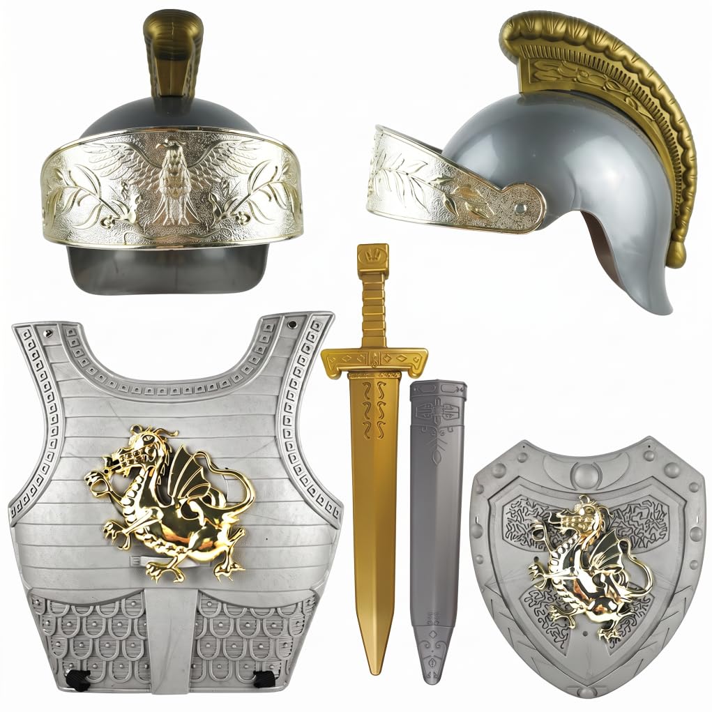 Knight Armor Set, Halloween Kids Costume, Silver