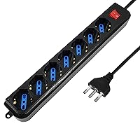 Atlantis P011-SL3007-B Striscia Multipresa, 7 Prese Italiano/Europa/Schuko Bipasso