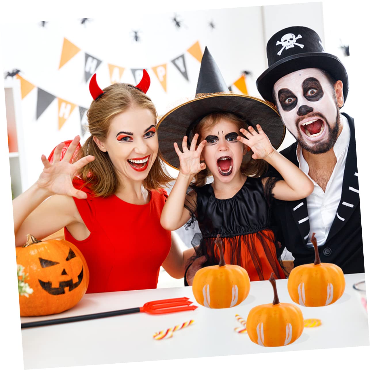 PRETYZOOM 60pezzi Mini Zucche Artificiali Per Decorazioni Halloween Simulazione Zucche Per e Vividità e Creatività Per Festive