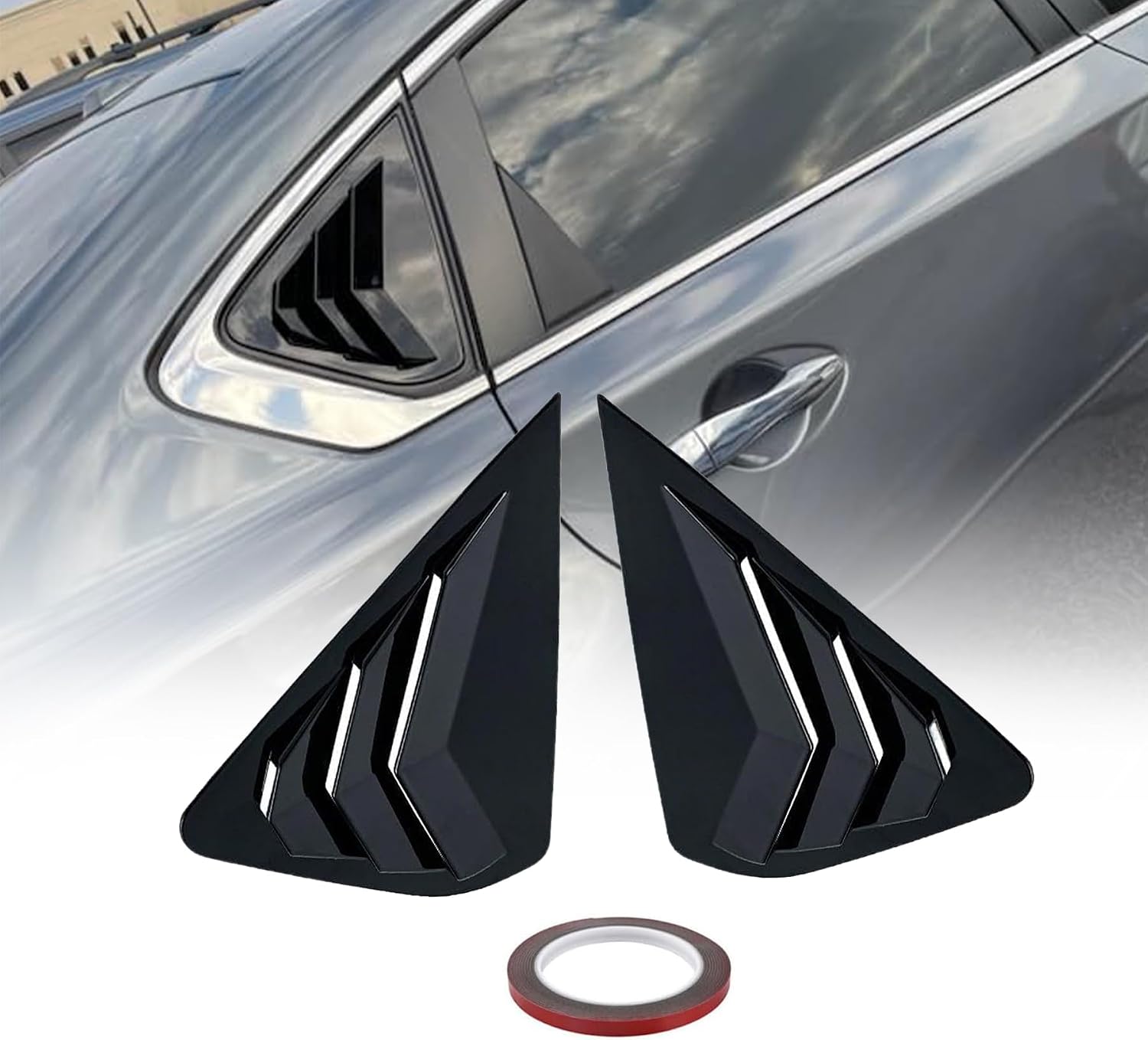 Rear Side Window Louver Shutter Cover Air Vent Louvers Scoop Cover Blinds Compatible with Nissan Altima 2013-2018 1Pair (Carbon Fiber Look)