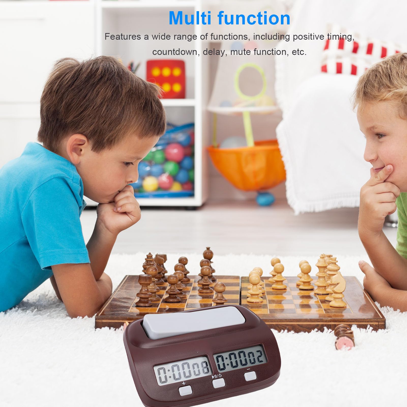 Sorandy Professionelle Digitale Schachuhr, Schach-Timer mit Großem Bildschirm und Countdown mit Stummschaltung, Spieluhr für Chinesisches Schach, Internationales und Go