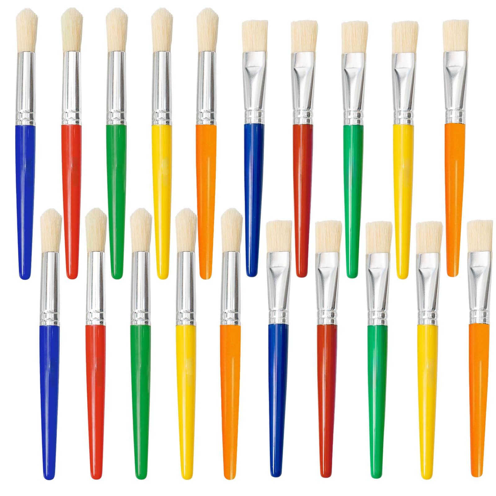 Icetop Large Paint Brushes, 20 Round Flat Toddler Paint Brushes