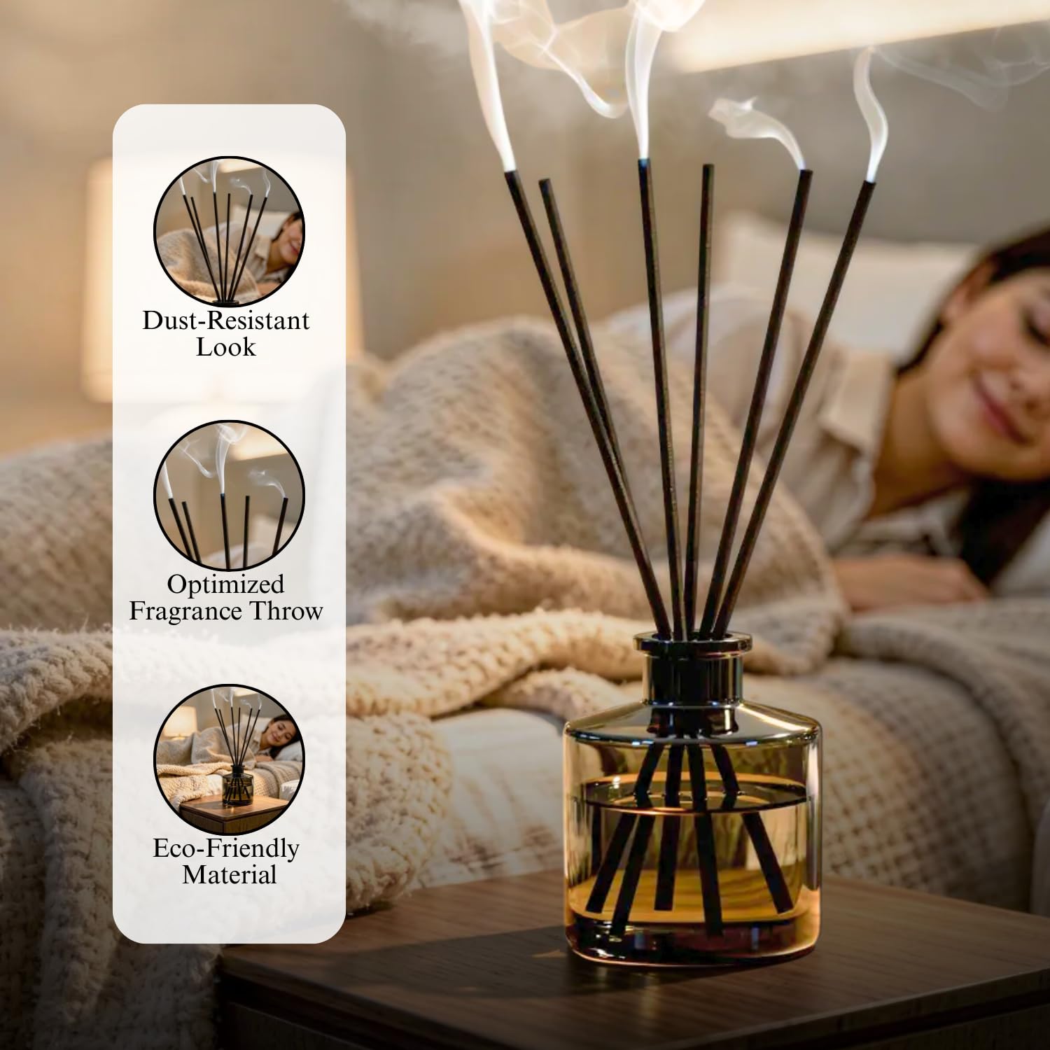 Floryn Decor Black Reed Diffuser Sticks | Fiber Aroma Sticks for Oil Diffuser | High Absorption, Long Lasting Fragrance | Replacement Reeds for Home, Office & Spa (Pack of 25) 2