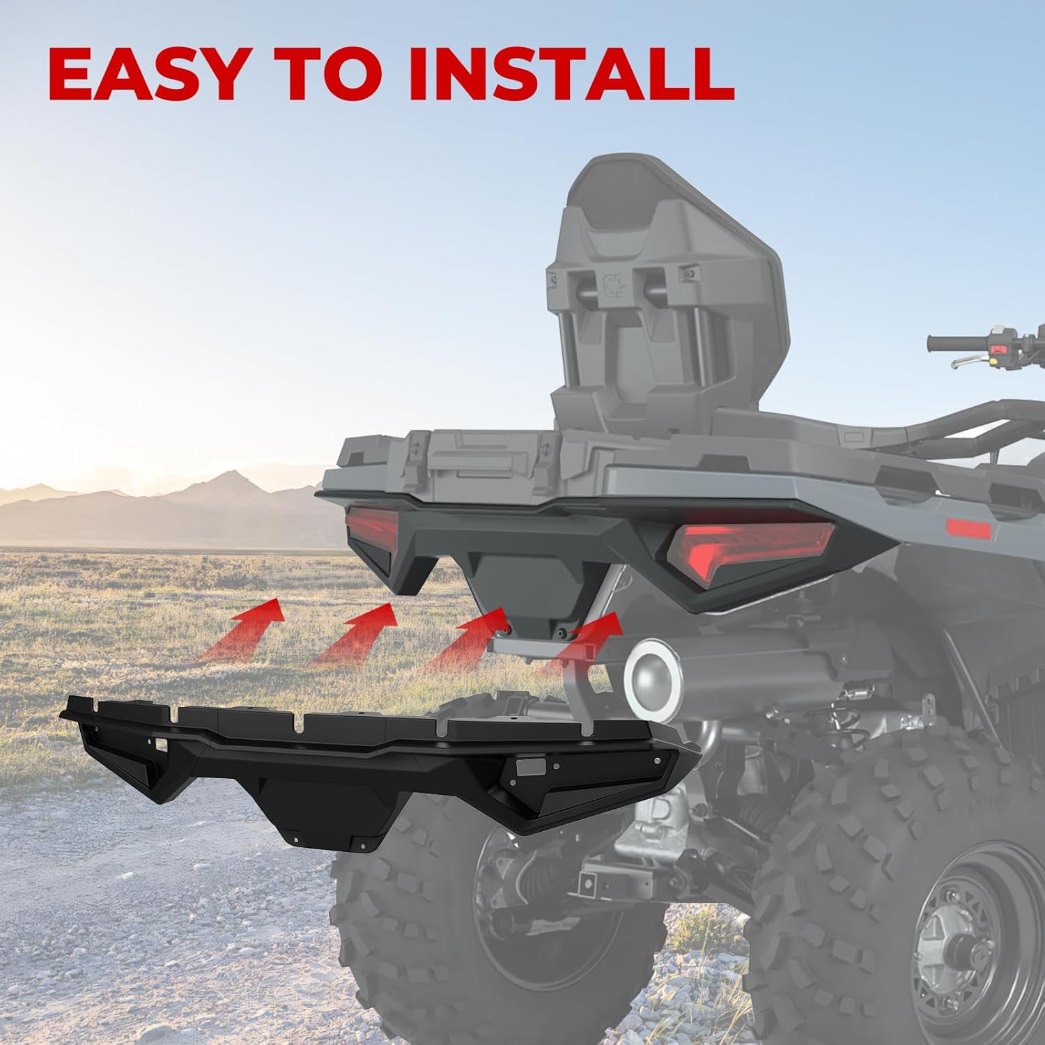 Rear Bumper for Polaris Sportsman 570 450 Touring 2021 2022 2023 2024 2025 Accessories, Plastic Combined Rear Guard Cover(Replace OEM# 5458421-070)