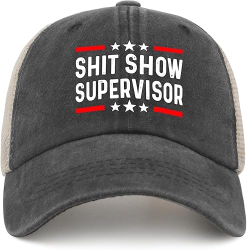 VUWKNQ Shit Show Hat Shit Show Supervisor Hat Trucker Hat Women Funny Mesh Cap for Summer
