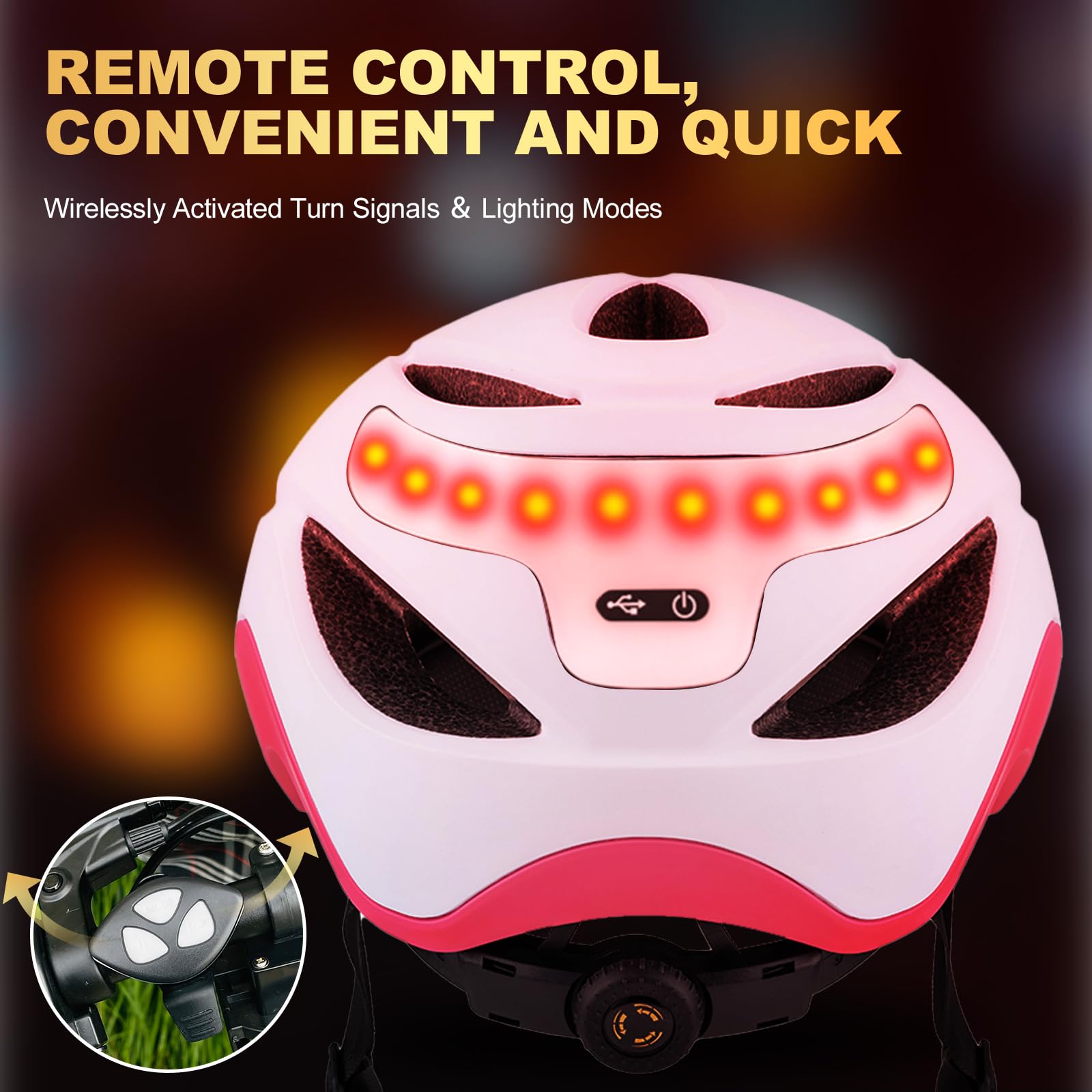 Favoto Casque de Vélo avec Lumière Arrière pour Homme Femme Adulte Circonférence Réglable Visière Amovible