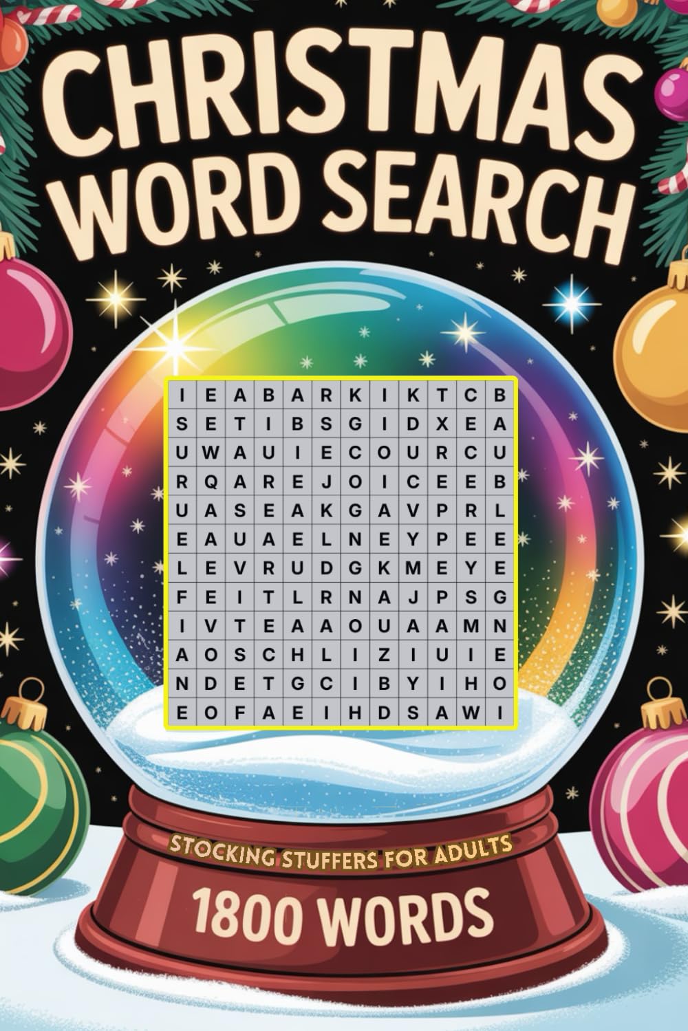 Stocking Stuffers for Adults: Christmas Word Search: Winter Activity Book with 1800 Find Puzzles for Men & Women, Hard Level with Solutions