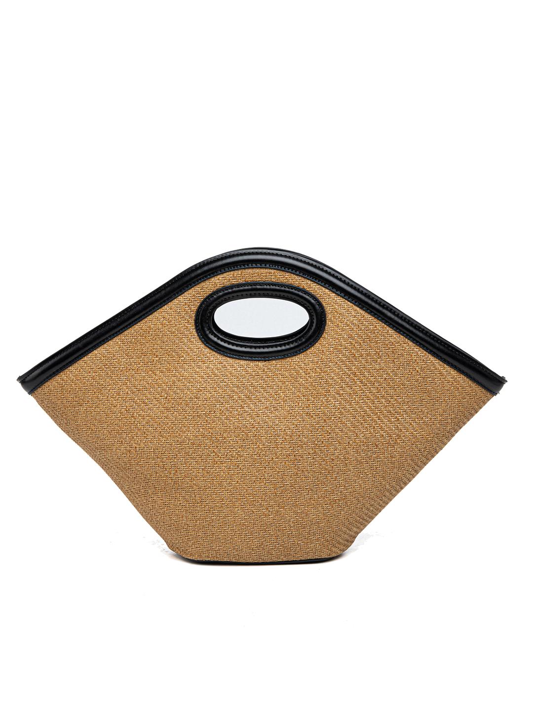 Bolso tote grande de rattan para mujer miniatura 3