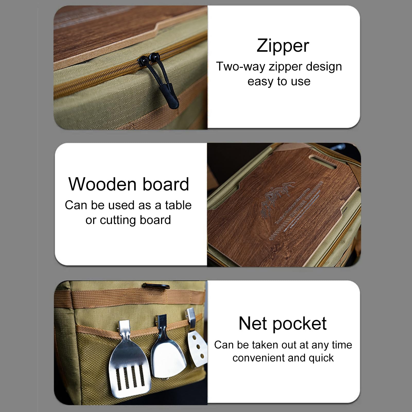 Borsa di Stoccaggio per Campeggio Organizzatore Bagagliaio per Attrezzatura | Organizzatore Multiuso per Cucina Auto Viaggio Bagno Spiaggia
