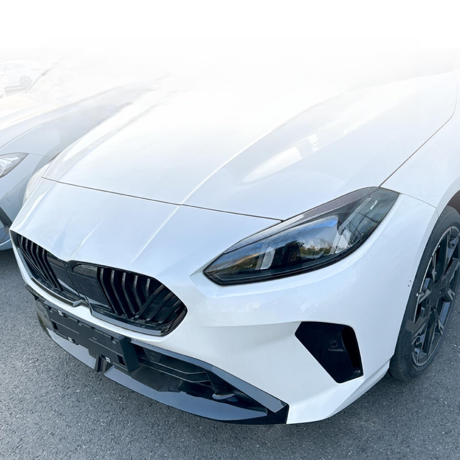 2 Pezzi Palpebre Sopracciglio per BMW 1 Series F70 2 Series F74 2024+, Fari Sopracciglia Sopracciglia Copertura Ciglia Faro Lampada Adesivo,Piano Black