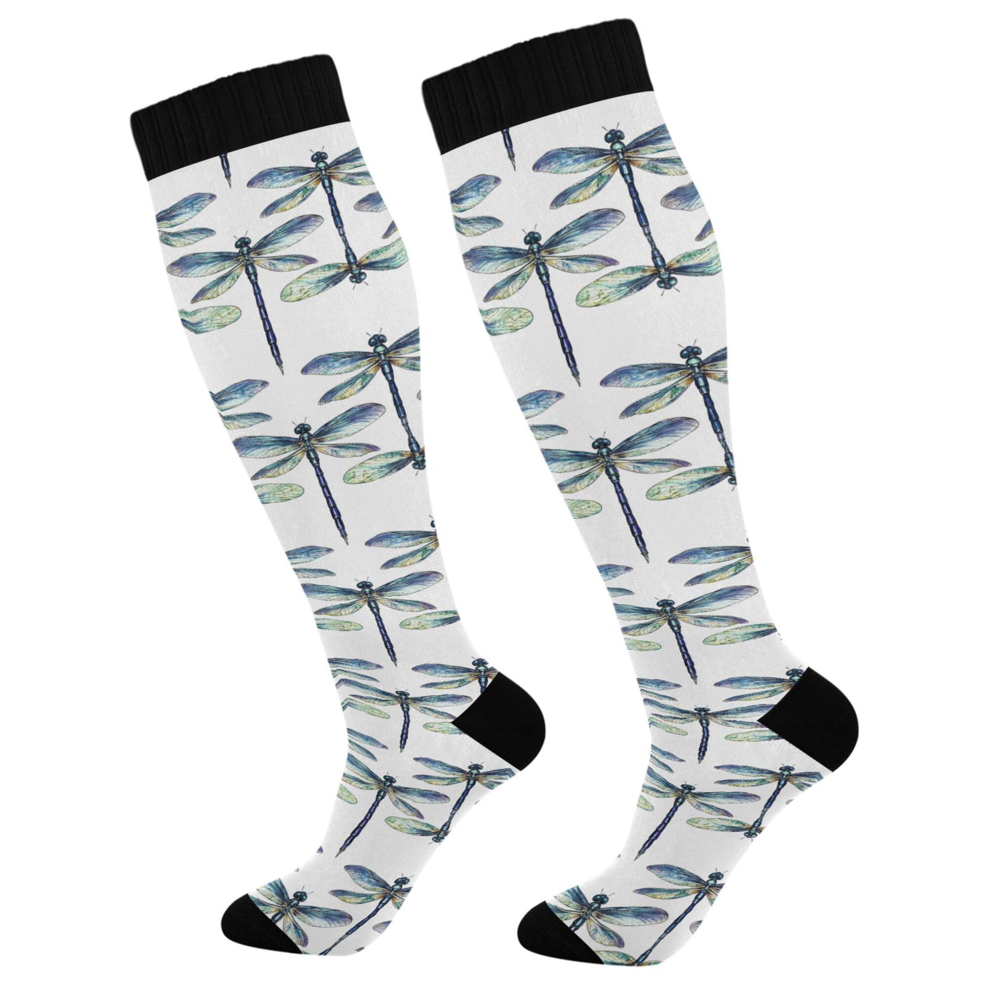 KLL Compression Socks for Men and Women Circulation Wide Calf Knee High Socks Support for Running Medical Travel