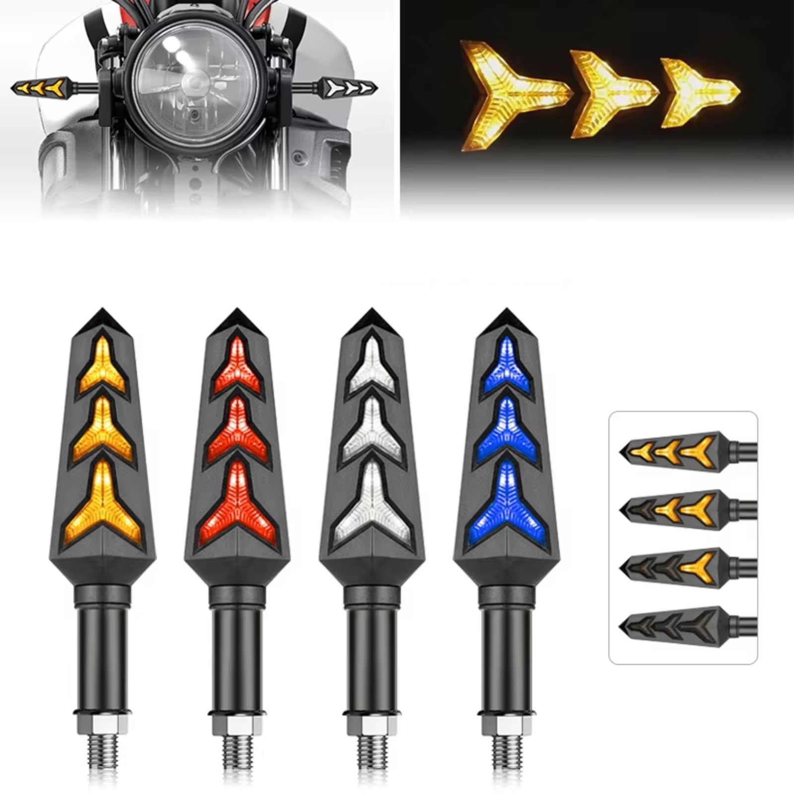 Per CB650R Per CBR650R Per CB500X Per CB1000R Per CB125R Per CBR500R Per CB1000F Per Integra 750 Luci Di Direzione Per Motociclette Spia Indicatori Moto(Blue,2PCS)