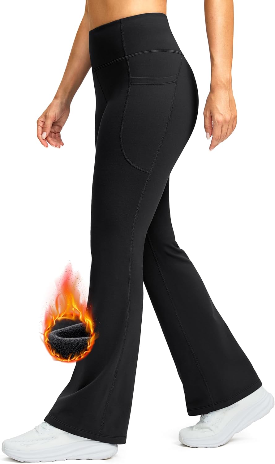 G Gradual Women's Fleece Lined Pants High Waist Winter Thermal Warm Flare Leggings Hiking Yoga Pants Women with Pockets - Image 2