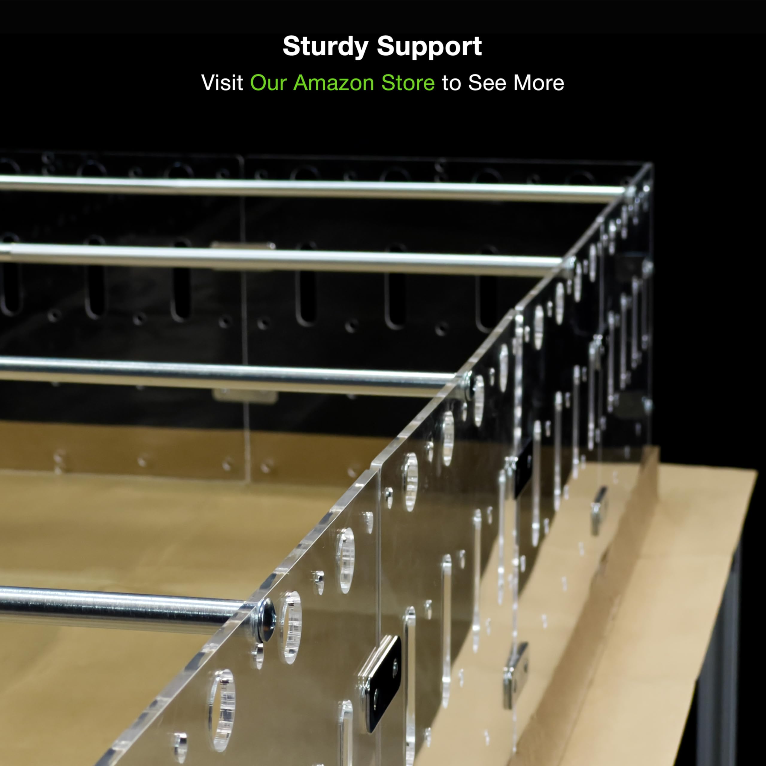 GuineaLoft™-Träger – 8 Aluminiumlegierungsstangen à 30 cm, die zu 4 Stangen à 60 cm verbunden Werden können; ideal für DIY-Käfigträger, Deckel- und Bodensupports, Spielstrukturen sowie Sitzmöbel