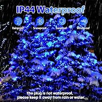 Vista 38 de Guirnalda de luces de Halloween extensible de 200 LED de color morado, extralarga de 82 pies, para interiores y exteriores, 8 modos de iluminación