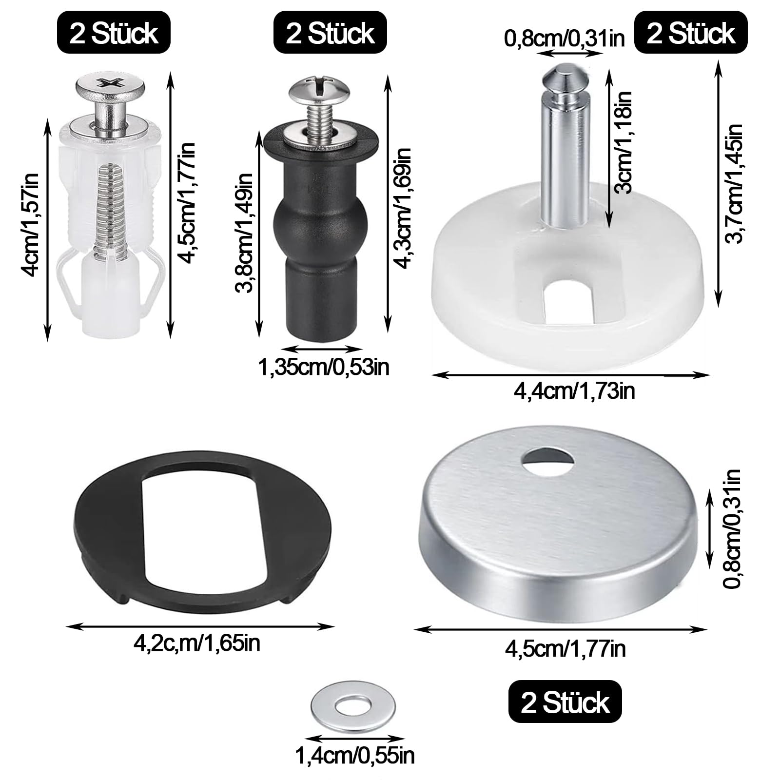 2 Pièces Fixation Abattant Wc, Universel Fixation De Siège De Toilette, Charniere Abattant En