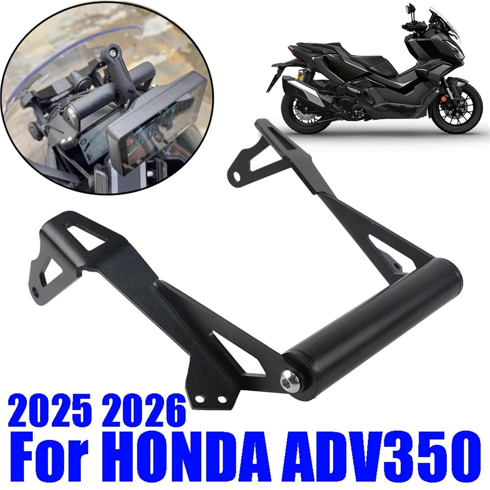 Motocicleta GPS Soporte De Navegación Soporte para teléfono de Motocicleta, Soporte para Placa de navegación GPS, Compatible con Honda ADV350 2025 Soporte de teléfono móvil