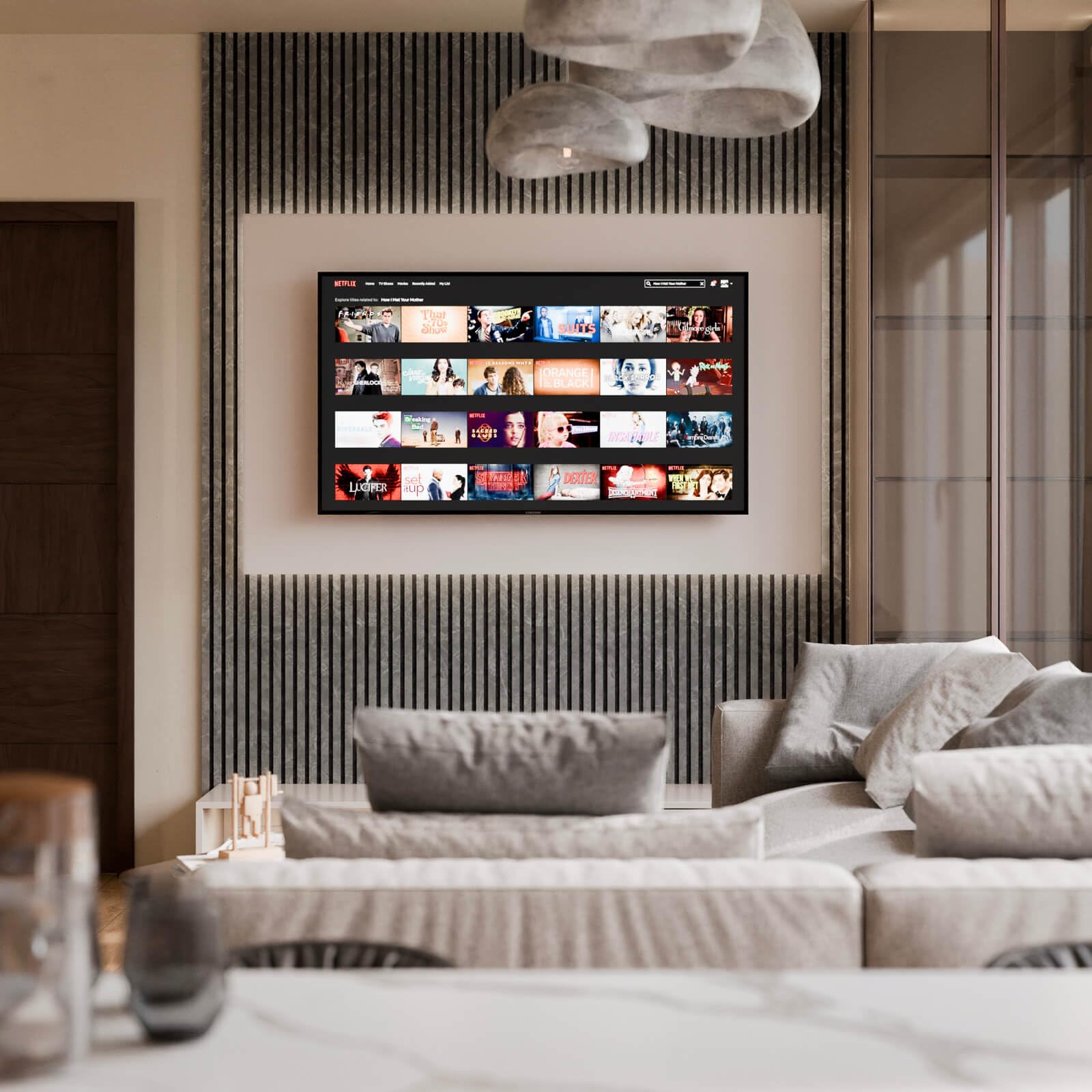 FIBRA Panels - SET 2 Pannelli Fonoassorbenti in legno e Feltro Acustico, Riduzione Rumore e Design Elegante, Dimensioni 258x60 x 2 cm Marmo, Made in Italy, Facili da Montare per Pareti e Soffitti