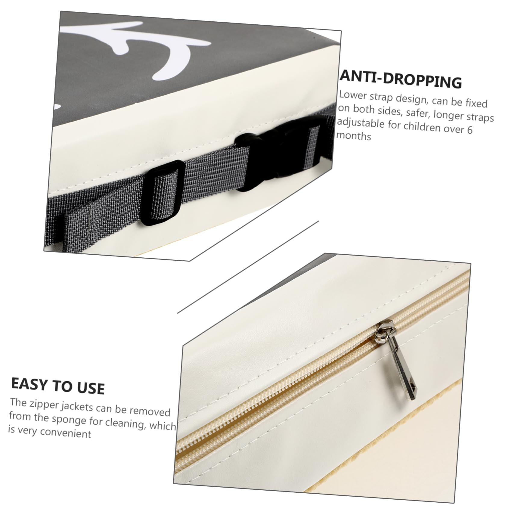 Cojín Elevador Para Silla Seguro Para Material Duradero Alta Densidad Correas Ajustables Portátil Fácil Lavado