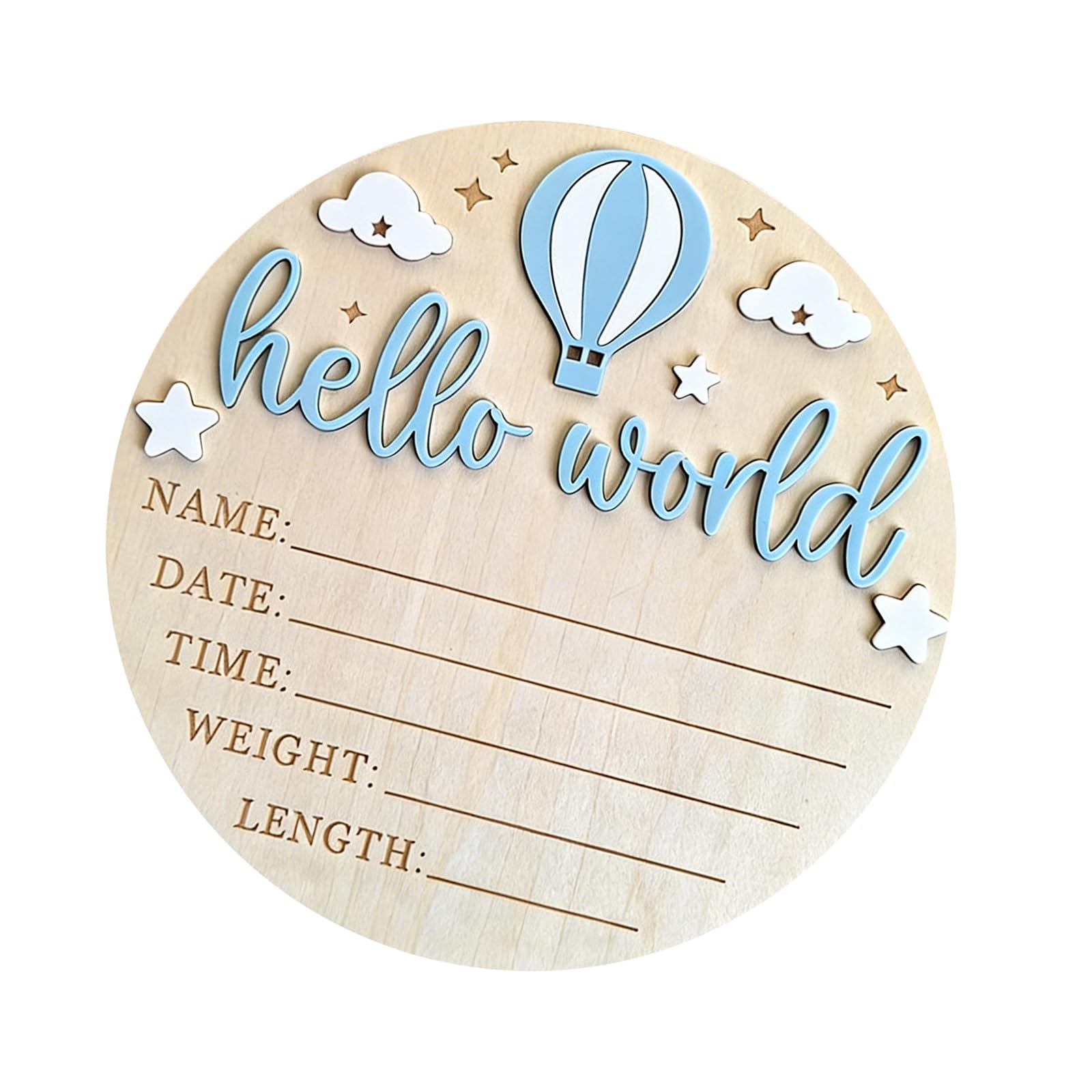 Mekalero Wooden Baby Birth Announcement Plaques with Customizable Name and Date for Nursery Decoration Baby Room Decoration Wall Hanging