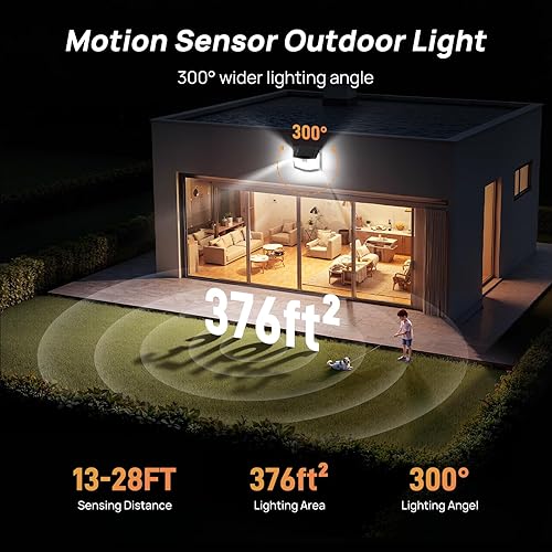 Miniatura 4 de TECKNET 248 luces LED solares para exteriores y sensor de movimiento, paquete de 10, ángulo de 300° y 3 modos de iluminación, luces solares