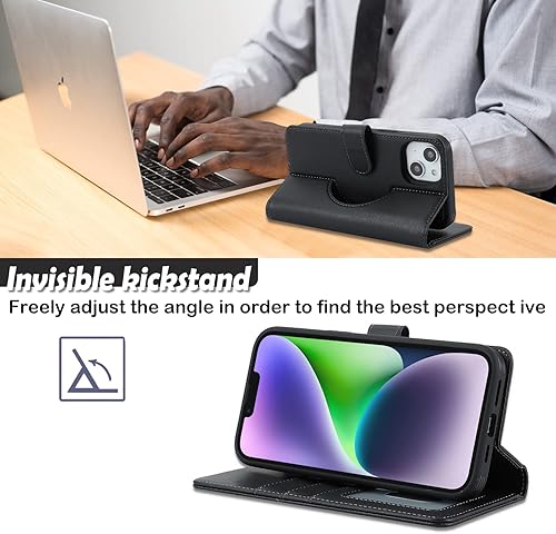 Miniatura 5 de Havaya Magsafe - Funda para iPhone 14 Plus, compatible con iPhone 14 Plus, con tarjetero, funda magnética de cuero desmontable para mujeres y