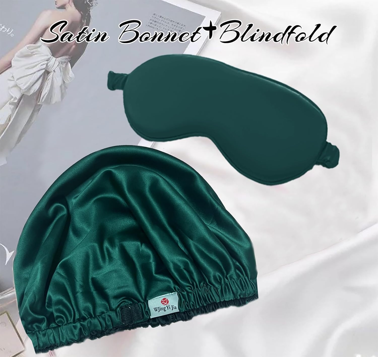 2Pcs Hair Bonnets For Sleeping Satin Bonnet Silk Bonnets For Women Silky Night Caps Womens Curly Hair Sleep Cap image 2