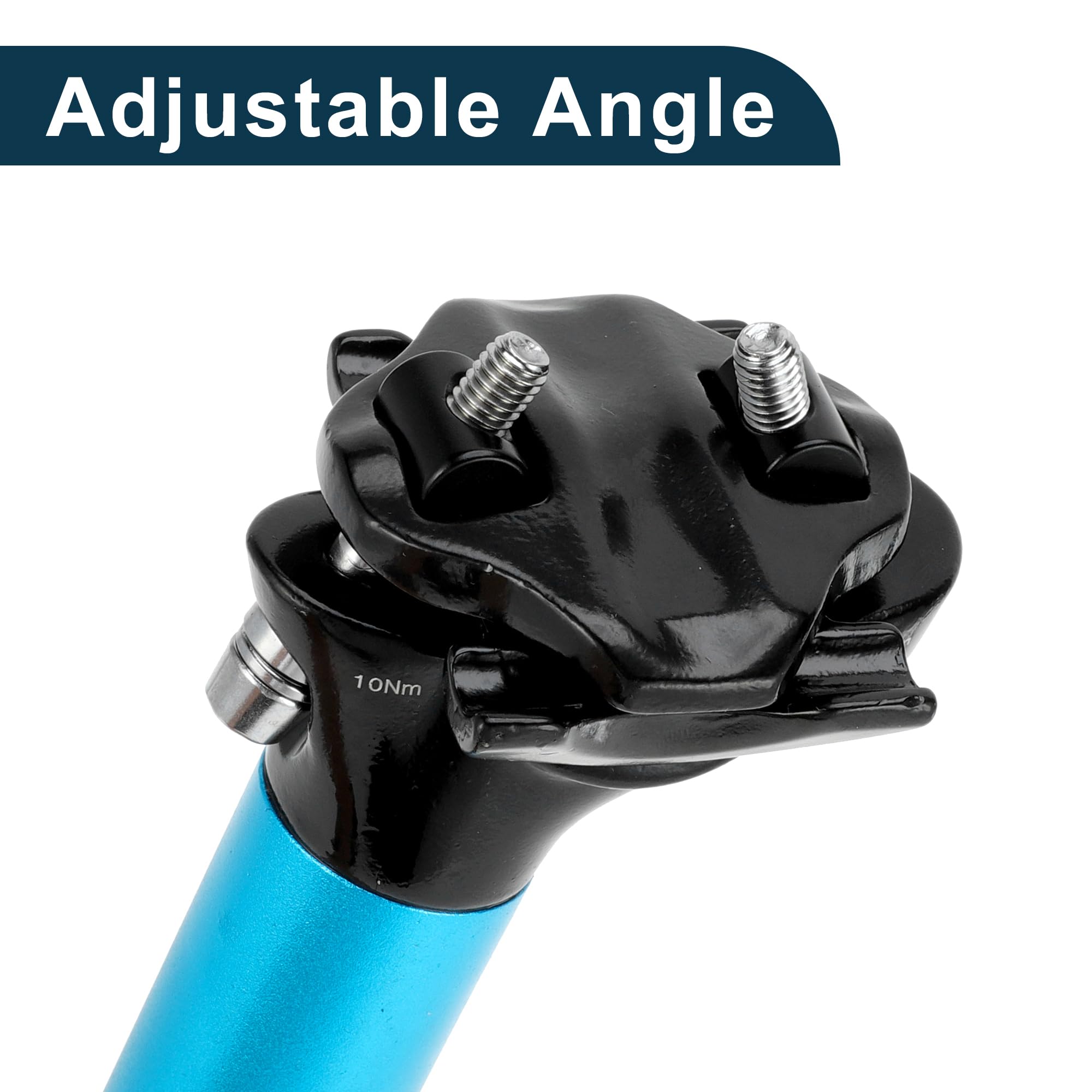 Reggisella Per Bici Blu 1 Pezzo Angolo Regolabile Alluminio | Diametro 28.6mm Lunghezza 500mm Adatto Per Bici Da Strada Mountain Bike MTB BMX Installazione Facile