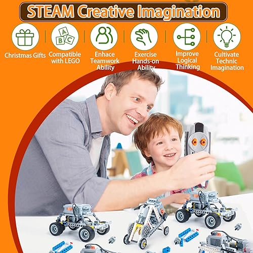 Miniatura 6 de Kit técnico de motor 9 en 1 compatible con Lego caja de batería de funciones de alimentación, control remoto RC, motor eléctrico, piezas del motor,