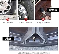 Vista 6 de SINGARO 12 tapas de vástago de válvula de neumático, accesorios exteriores de automóvil, cubierta de válvula de aleación de aluminio universal