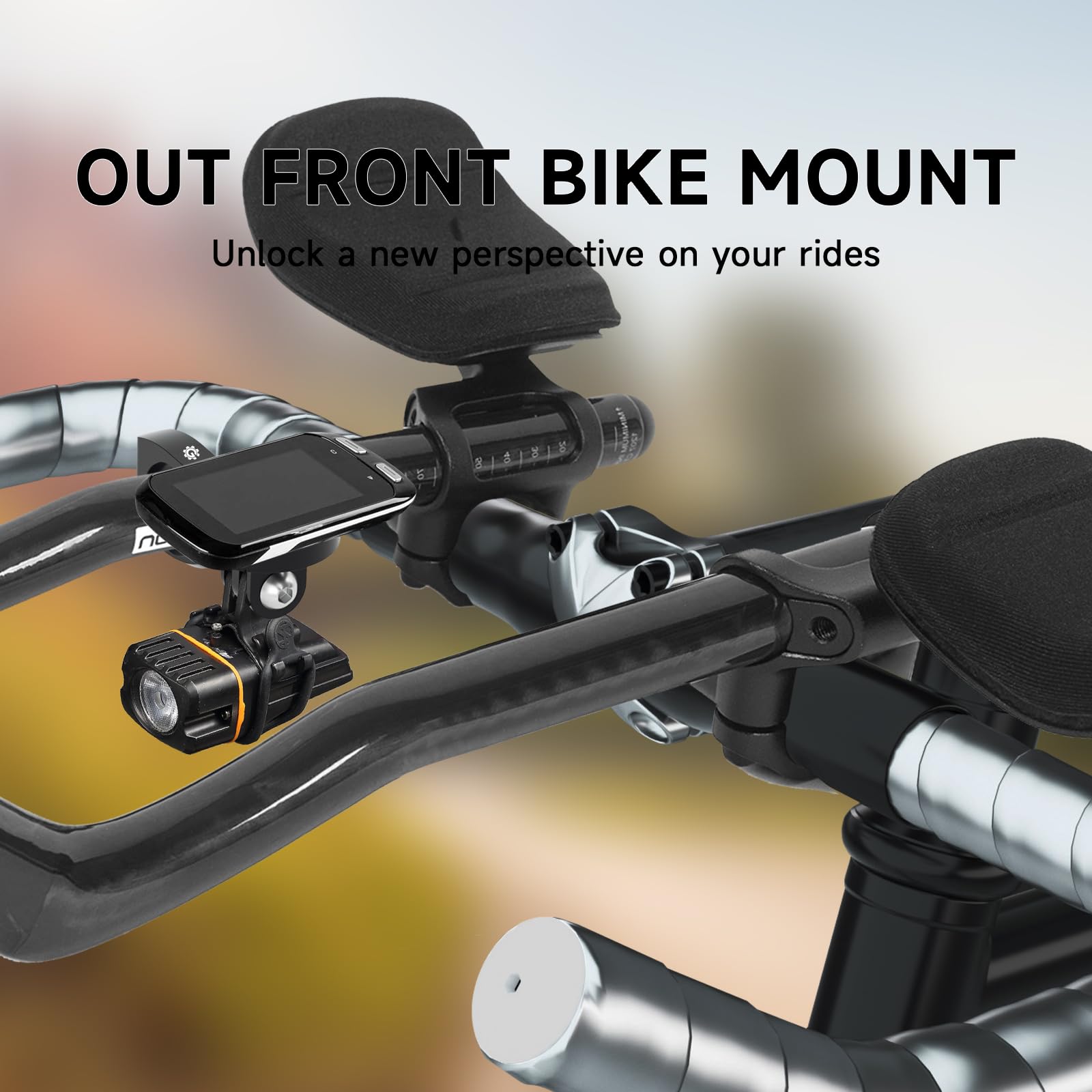 Aero Bar Bike Mount - Fit For Road Cycling 22.2mm & 22.4mm Handlebars, Compatible With Bike GPS Computers - Garmin, Wahoo, Bryton, Cateye, GoPro Full Range & Flashlight