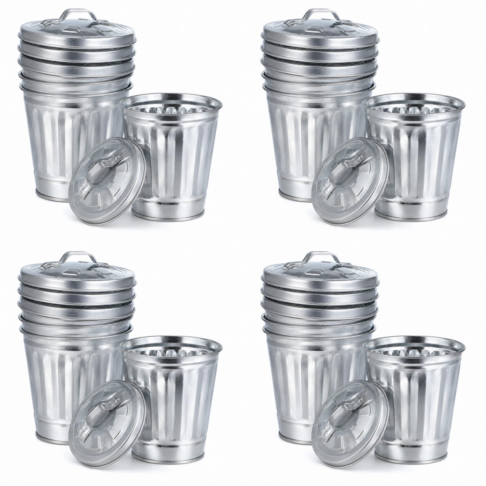 jojofuny Mini-Mülleimer aus Metall, 12 Stück