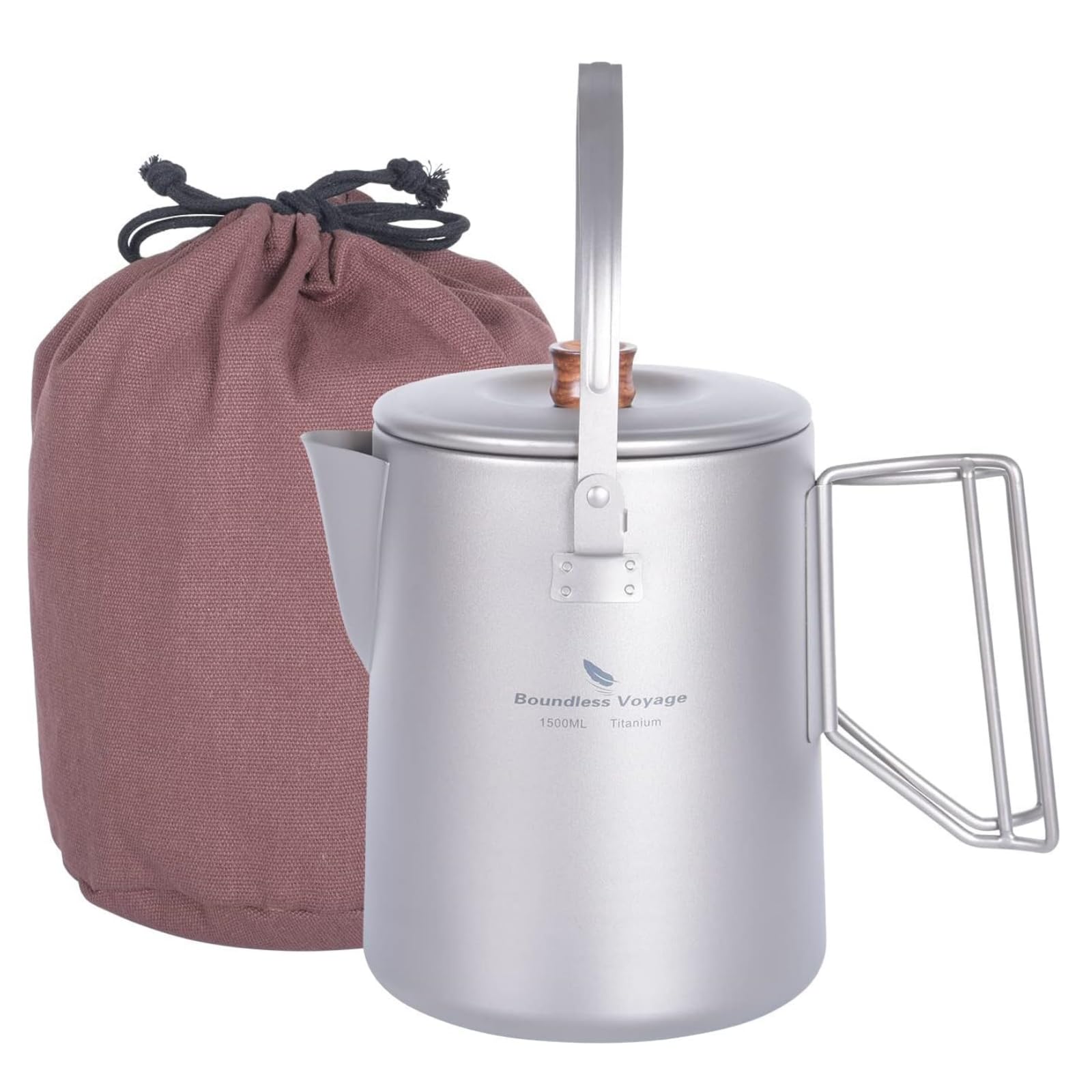 送料込み新品未使用キャンプやBBQに 軽量チタン製ケトル 収納袋付き 送料込み新品未使用キャンプやBBQに 軽量チタン製ケトル 収納袋付き