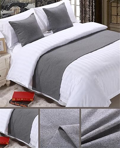 Miniatura 2 de YIH Juego de 3 piezas de camino de cama, tapete decorativo para ropa de cama, protector de cama para mascotas, 1 camino de cama + 2 fundas de cojín,