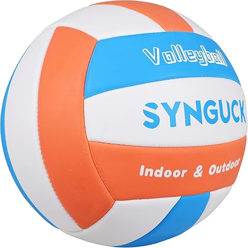 SYNGUCK Size 5 Volleyball,Official Soft Indoor Outdoor Volleyballs Sports Training Game Play Ball for Youth, Teenager, Adult