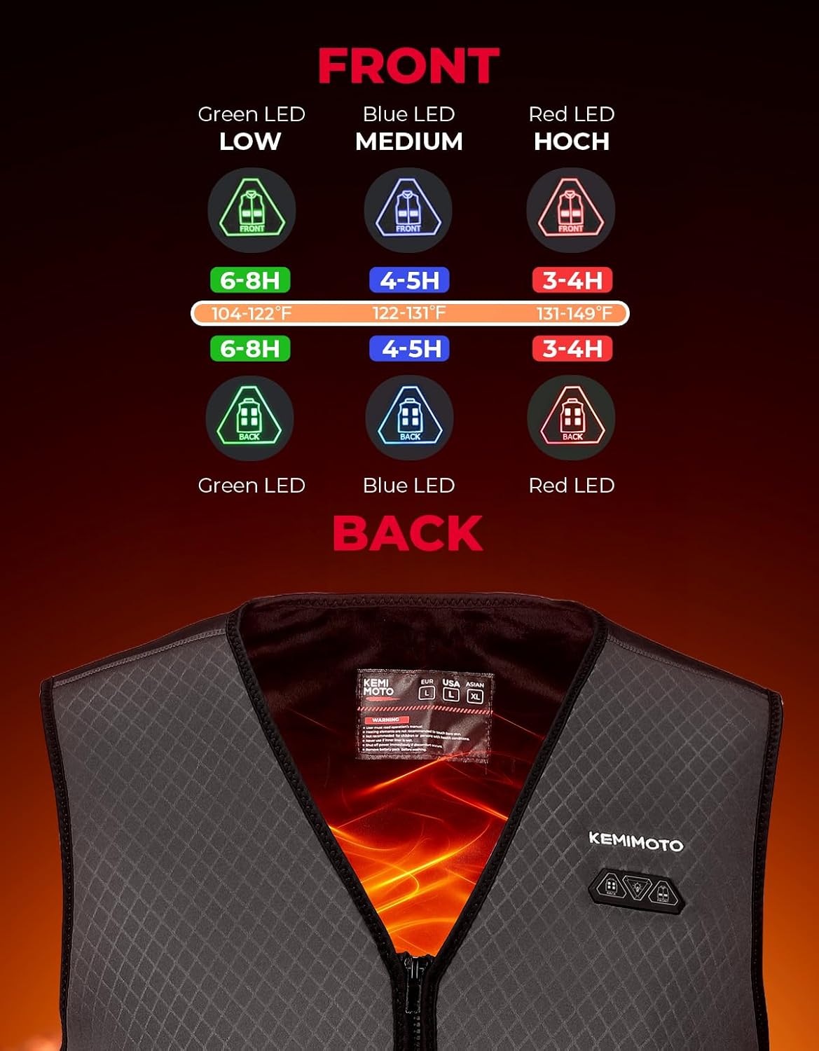 KEMIMOTO Heated Vest for Men, Electric Warming Vest for Hunting & Winter Sports (Battery Not Included) - Image 4