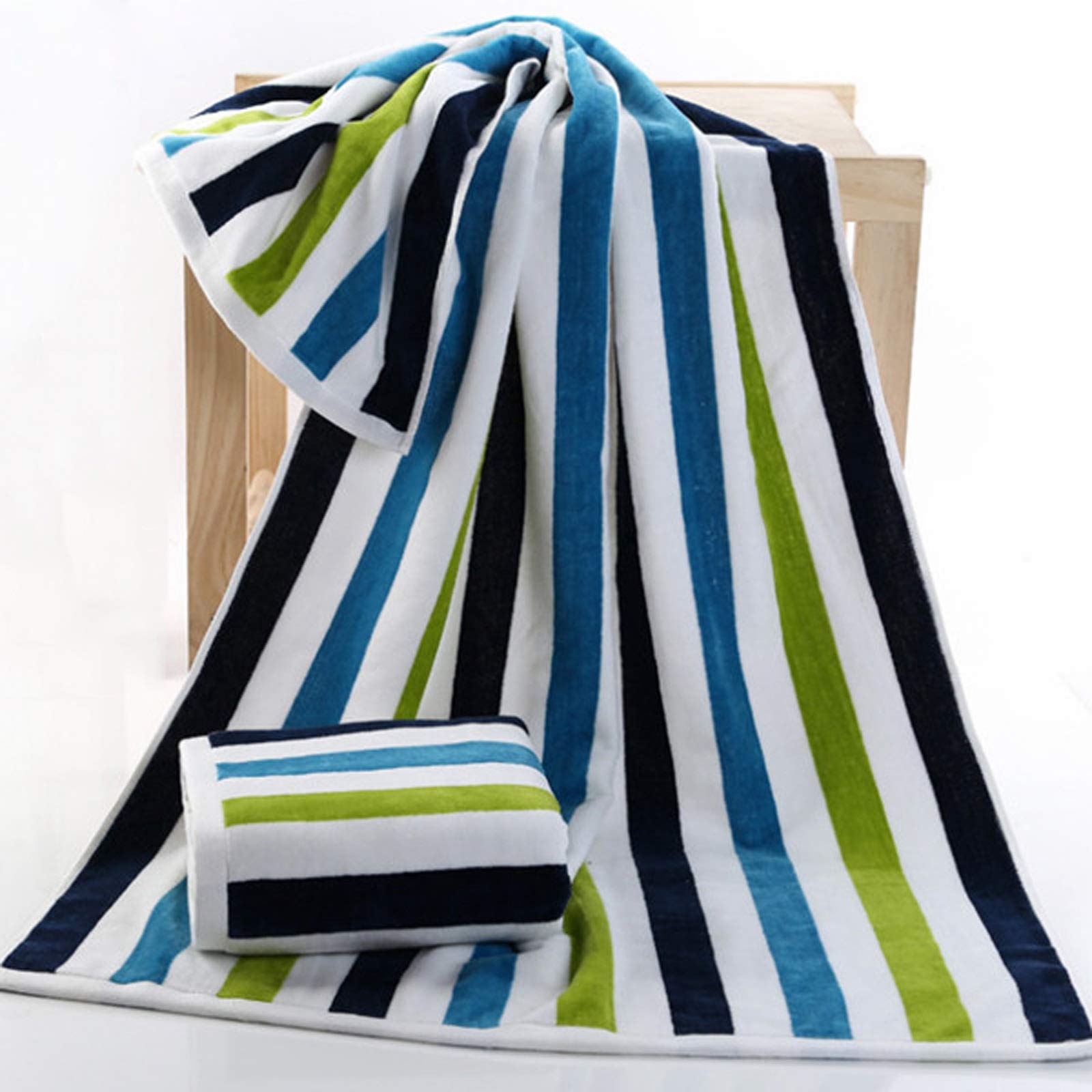 Telo mare a righe tinto in filo di cotone estivo Super assorbente 70x140cm Asciugamani da bagno grandi per regalo per adulti