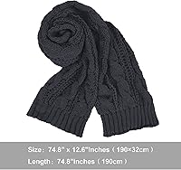 Vista 5 de Women And Mens Winter Thick Cable Knit Wrap Chunky Long Warm Scarf