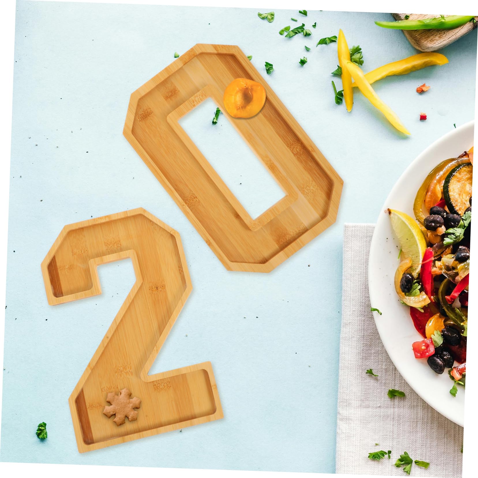 ULTECHNOVO 1juego Bandeja De Charcutería Grande Forma De Número Decoración De Año para Frutas Snacks y Resistente y para Reuniones Familiares