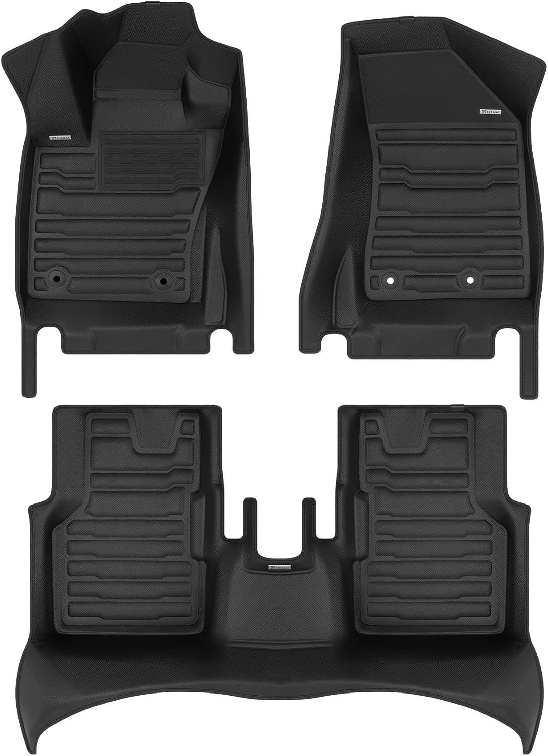 TuxMat - for Jeep Compass 2017-2025 Models - Custom Car Mats - Maximum Coverage, All Weather, Laser Measured - This Full Set Includes 1st and 2nd Rows