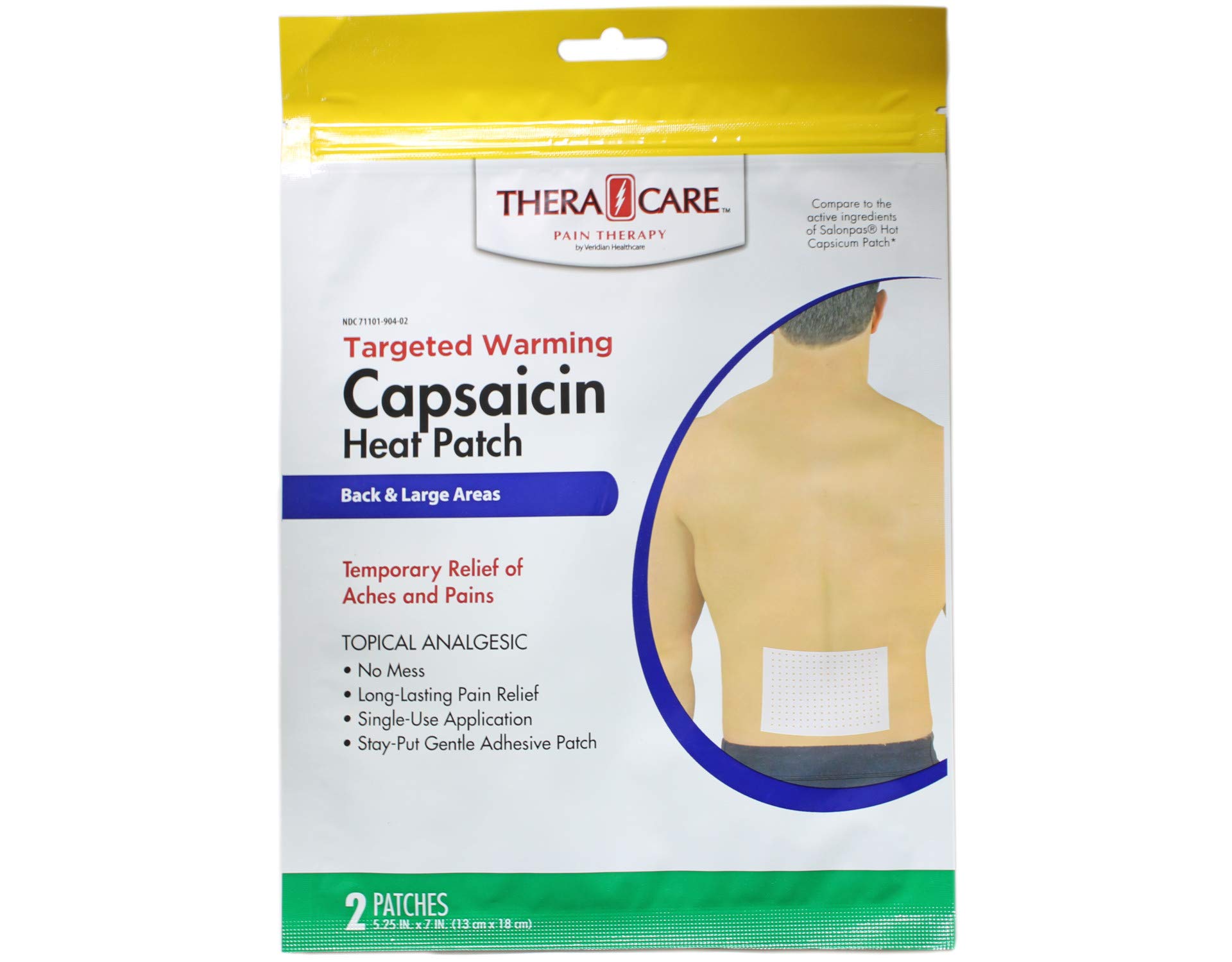 Thera Care Capsicum Hot Patch, 2 Count (Value Pack of 5)