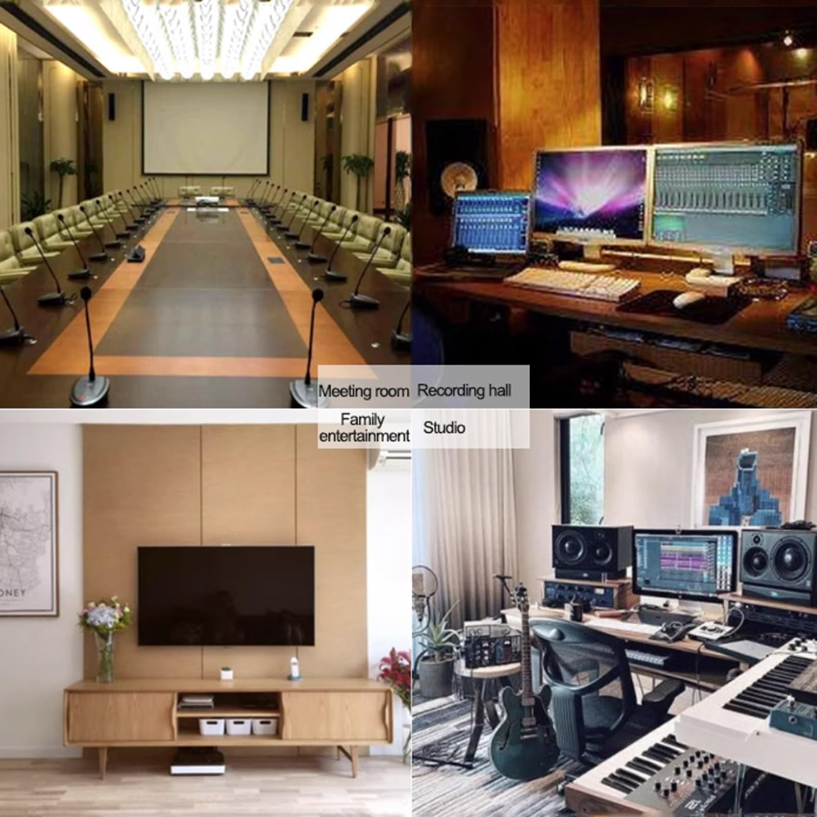 Fluance Vloerluidsprekerstandaards voor surround sound en boekenplankluidsprekers met solide constructie, verstelbare vloerspikes, rubberen isolatievoeten, kabelbeheer, vierkante basis - mat zwart