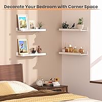 Vista 5 de upsimples Estantes flotantes para pared, estantes de pared para decoración y almacenamiento, juego de 6, estante de madera montado en la pared