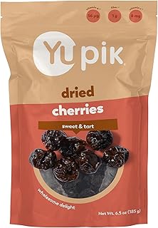 Yupik Dried Cherries, 6.5 Oz, Gluten-Free, Kosher, Dried Fruits, Tart & Sweet Whole Cherries, Pitted, Healthy Snacks, Source of Vitamin A and Vitamin C