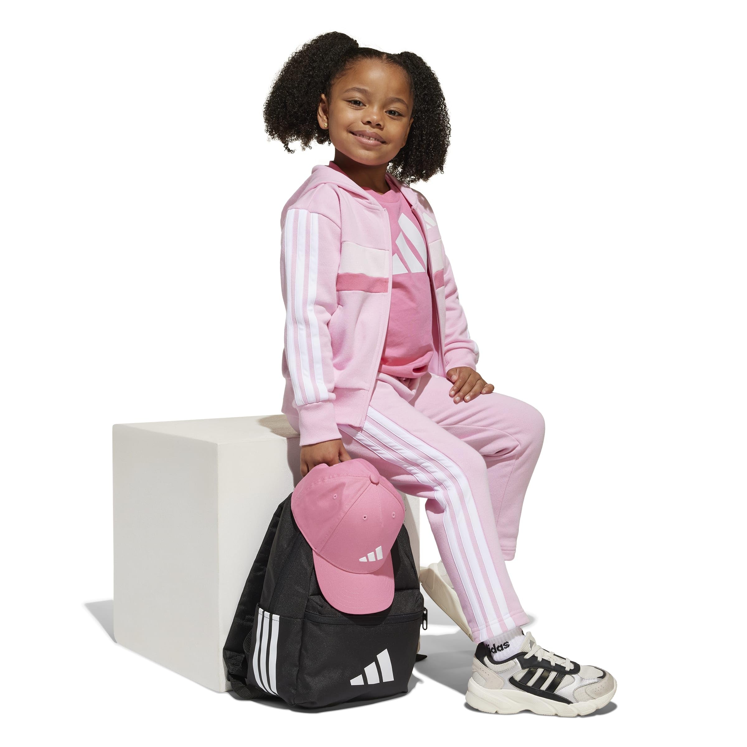 adidas Unisex Kinder SEASONAL ESSENTIALS TIBERIO 3 STRIPES FLEECE TRACKSUIT