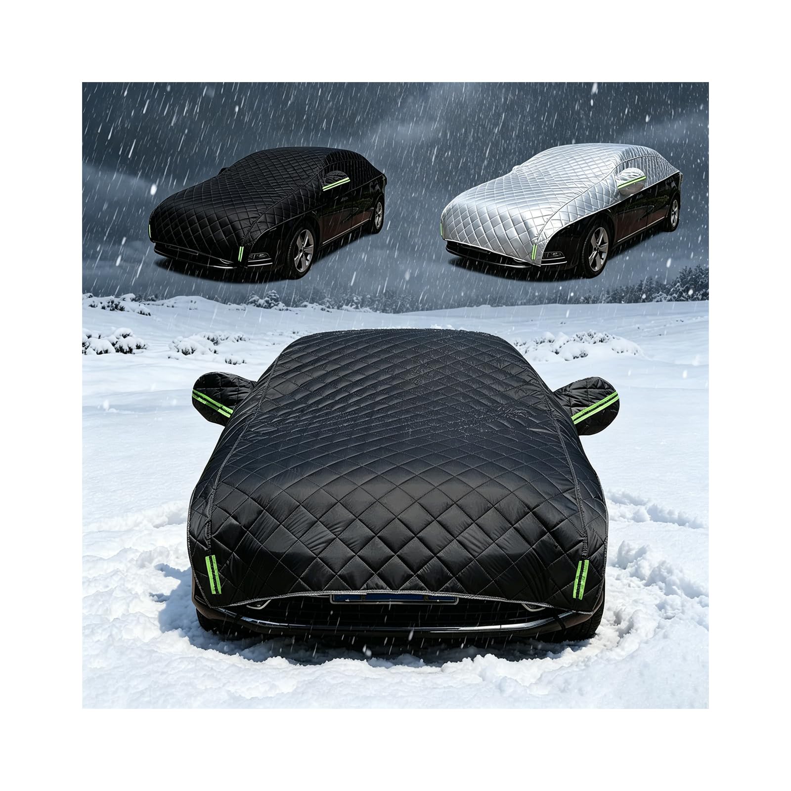 Telo Antigrandine per Auto per MINI Cooper S 2014-2026,Copertura Parziale Auto Anti-Grandine 4 Strati Impermeabile,Protezione Neve Ghiaccio Pioggia Foglie