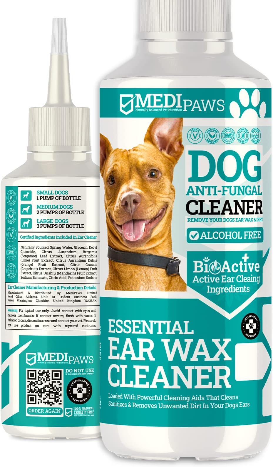 Pets Purest Dog Ear Cleaner UK Vet Ear Drops for Dogs to