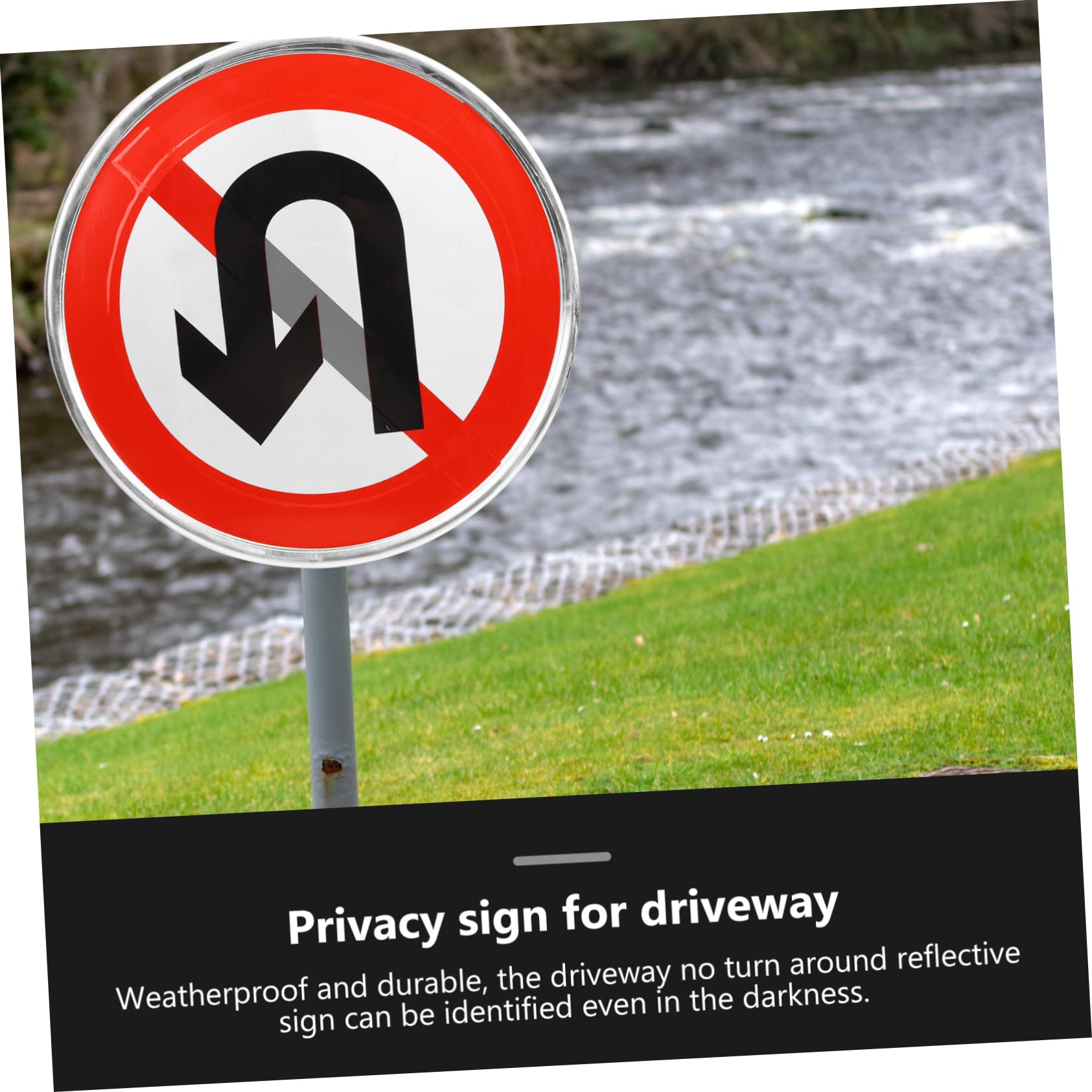 Cartello Divieto di Inversione per Vialetto, Riflettente, Metallo | Resistente alle Intemperie, Stampa Chiara e Ben Visibile, Installazione Semplice, Uso per Controllo Traffico
