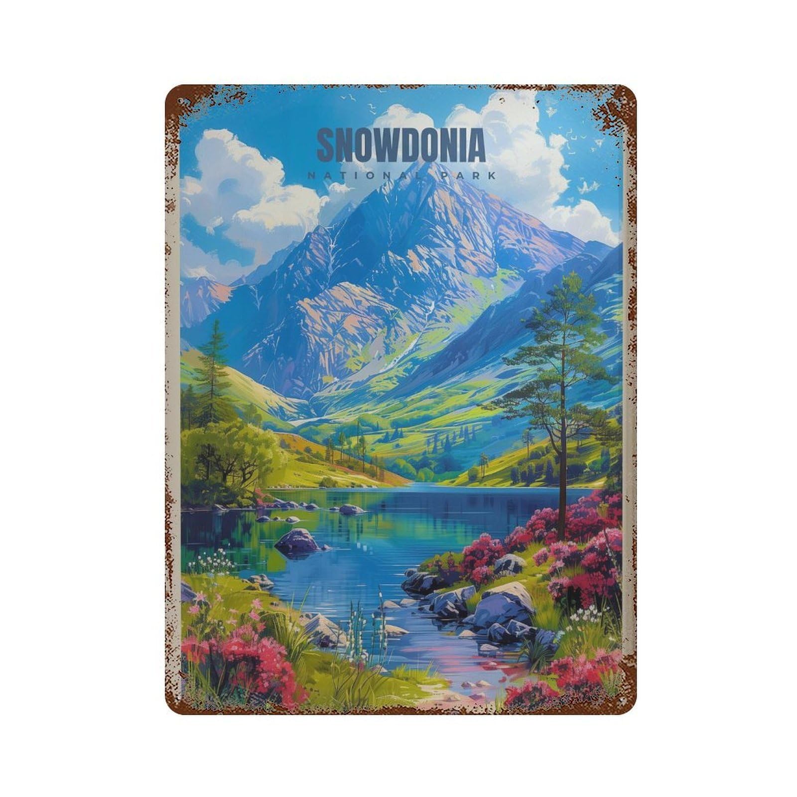 xiaoxiaoshen Snowdonia National Park Travel Wales Wall Decor Art Metal Tin Poster Modern Home Decor Art Home Bar Shop Decorations Vintage Sign 40x30cm